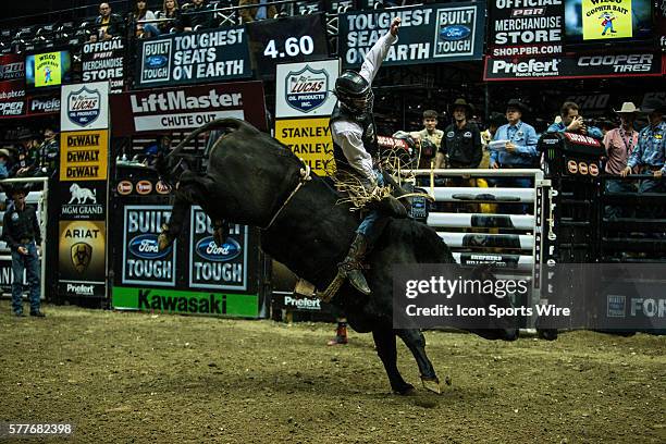 Harve Stewart on Harlem Shake during the Professional Bull Riders