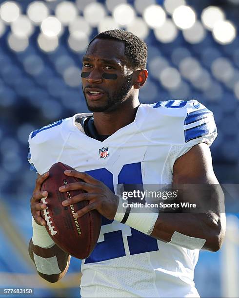 August 7, 2014; San Diego, Ca; USA; Dallas Cowboys Running Back Joseph Randle preparing for the NFL pre-season game between the San Diego Chargers...