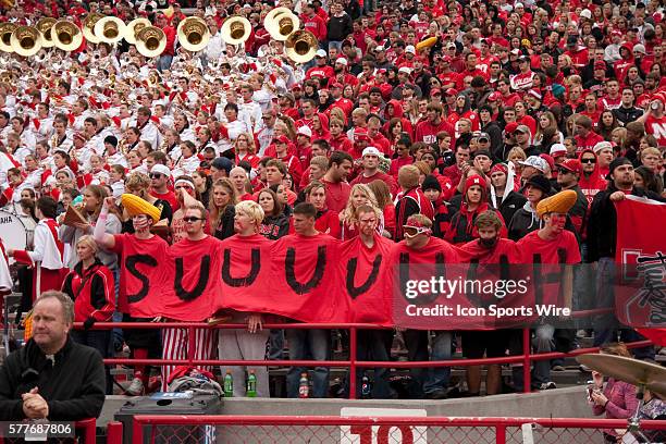 Nebraska fans show their support for defensive tackle Ndamukong Suh during the Iowa State game at Memorial Stadium, Lincoln, Nebraska. Iowa State...