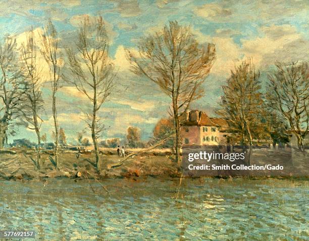 The Isle of the Grand-Jatte, Alfred Sisley, oil on canvas, Paris, France, 1873.