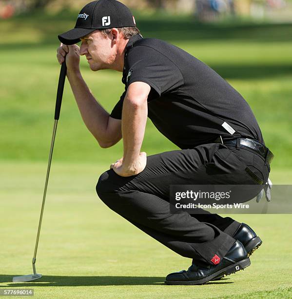 Jimmy Walker competes in the Northern Trust Open golf tournament held at the Riviera Country Club in Pacific Palisades.