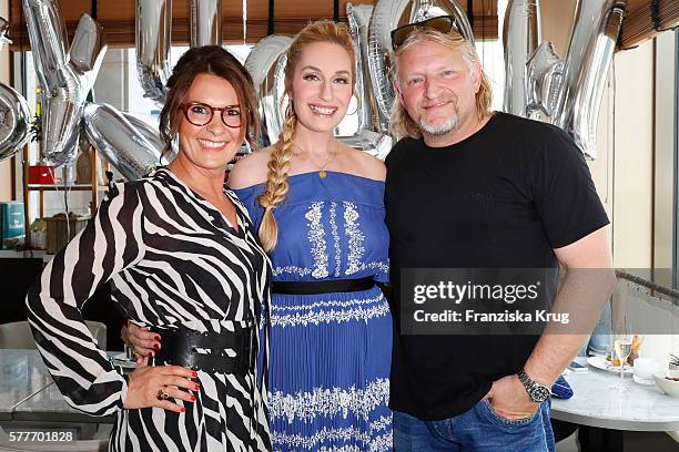 Astrid Rudolph, Elna zu Bentheim-Steinfurt and Frank Kessler attend the presentation of the Elna-Margret zu Bentheim-Steinfurt book 'Eat What Makes...