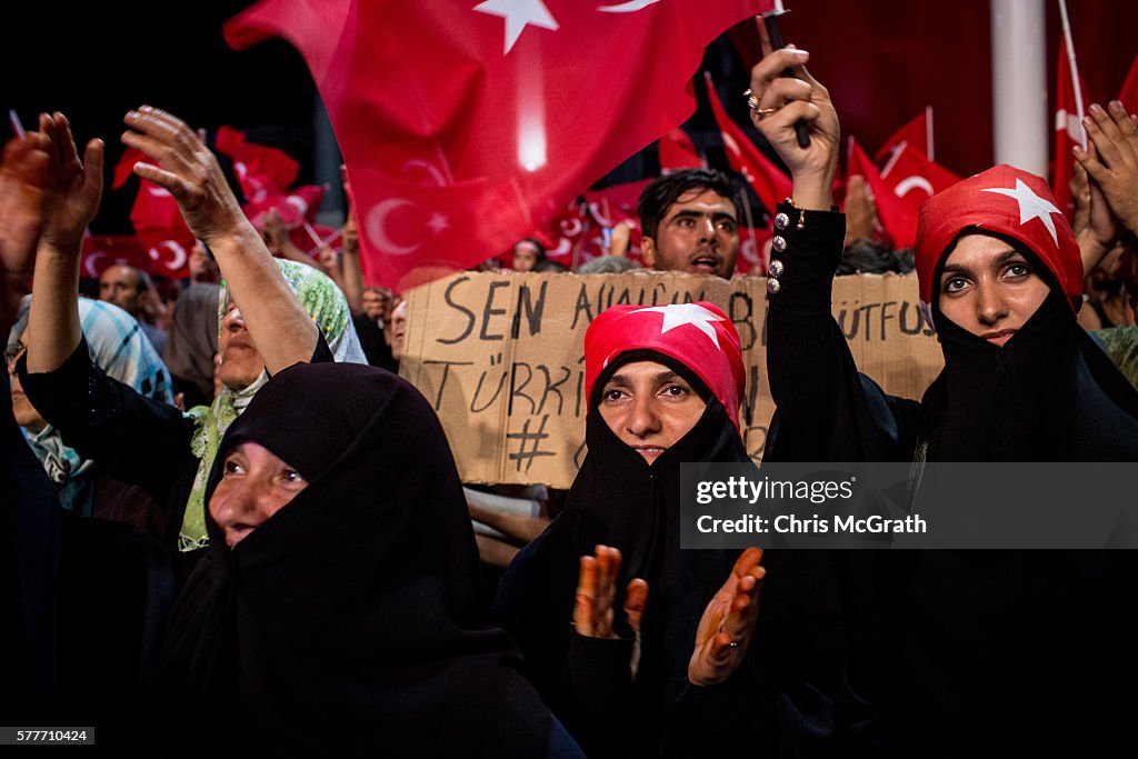 Erdogan Supporters Gather In The Streets