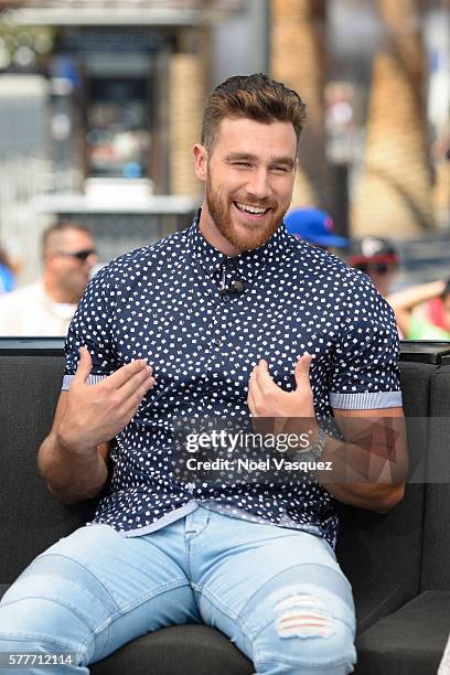 Travis Kelce visits "Extra" at Universal Studios Hollywood on July 19, 2016 in Universal City, California.
