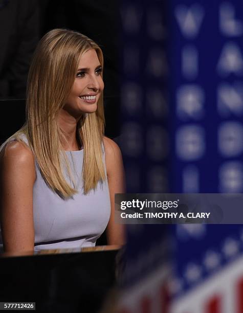 Ivanka Trump, daughter of US Republican presidential candidate Donald Trump, listens to proceedings during the Republican National Convention on July...