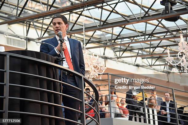 President and CEO, IRC David Miliband speaks at the 6th Annual GenR Summer Party hosted by International Rescue Committee on July 19, 2016 in New...