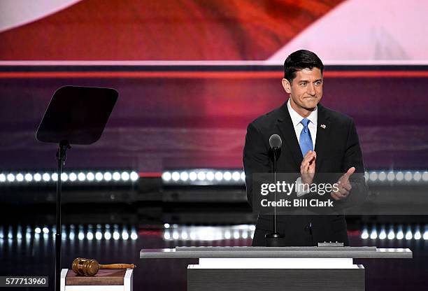 Speaker of the House Paul Ryan, R-Wis., announces the final tabulation of votes for Donald Trump to the the Republican nominee for President at the...