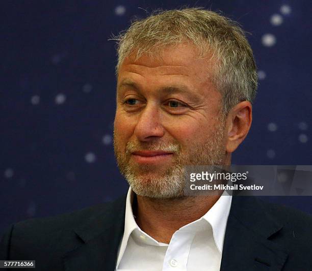 Russian billionaire and businessman Roman Abramovich attends a meeting with top businessmen while visiting the Sirius education center for gifted...