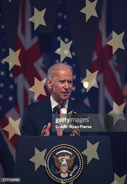 Vice-President Joe Biden delivers a speech on the future of the U.S.-Australia relationship at Paddington Town Hall on July 20, 2016 in Sydney,...