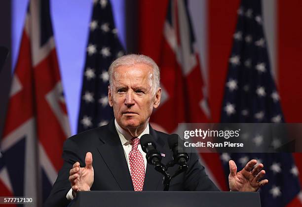 Vice-President Joe Biden delivers a speech on the future of the U.S.-Australia relationship at Paddington Town Hall on July 20, 2016 in Sydney,...