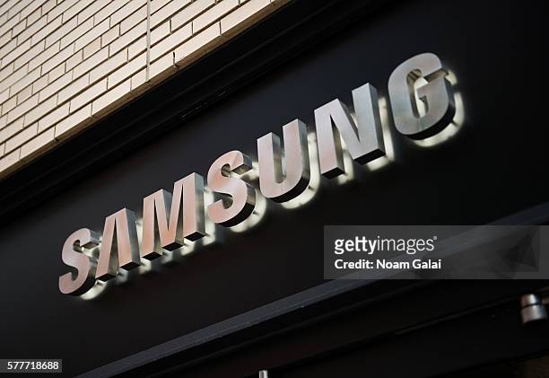 View outside the Samsung 837 store on July 19, 2016 in New York City.