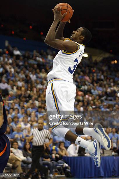 Bruins guard Malcolm Lee goes up for a layup during a game against Pepperdine University at Pauley Pavilion in Los Angeles,CA. The UCLA Bruins...