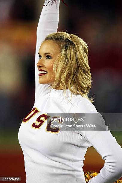 Cheerleader during the game against the UCLA Bruins at the Los Angeles Memorial Coliseum in Los Angeles, CA.