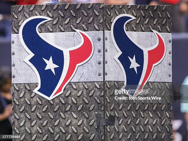 Houston Texans logo during NFL preseason game between the Houston Texans and the Atlanta Falcons at NRG Stadium in Houston, TX.