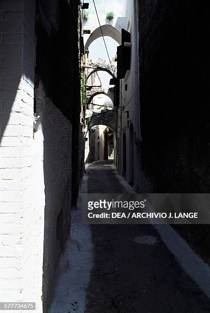 An alley in Pyrgi, Chios island, Greece.
