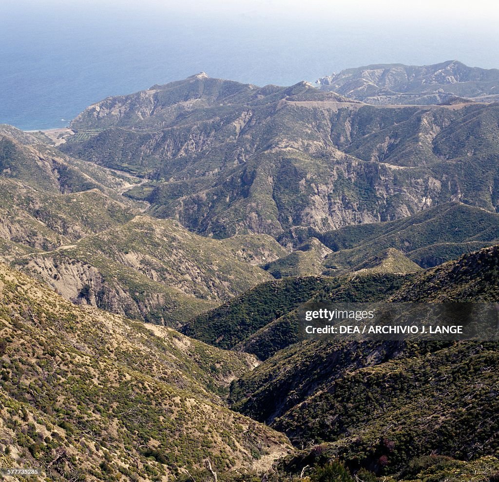 Landscape and coastline near Olympos...