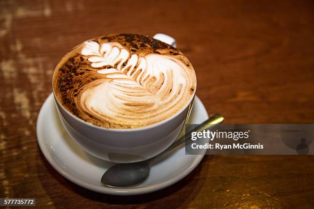 mocha art - seattle coffee stock pictures, royalty-free photos & images