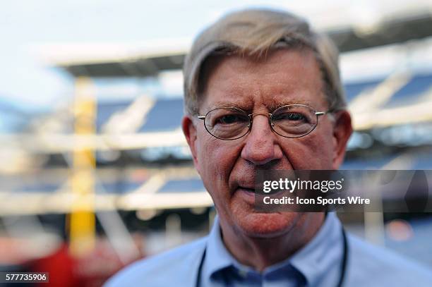 Noted columnist, George F. Will, attends a game at Nationals Park in Washington, D.C.