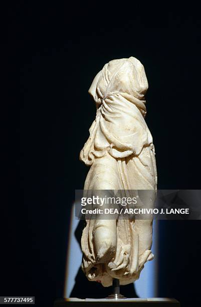 Headless statue of the goddess Athena, discovered in 2003 during construction of the Syntagma Square Metro station, Athens, Greece. Greek...