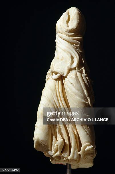 Headless statue of the goddess Athena, discovered in 2003 during construction of the Syntagma Square Metro station, Athens, Greece. Greek...