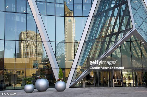 downtown calgary bow building - calgary downtown stock pictures, royalty-free photos & images