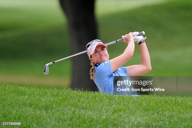 Alison Walshe hits out of a deep bunker during the third round of the LPGA Canadian Pacific Women's Open at the London Hunt Golf Club in London, ON