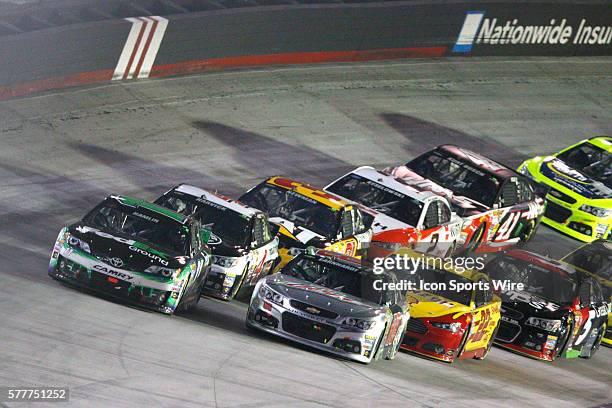 General race action during the Irwin Tools Night Race at the Bristol Motor Speedway.