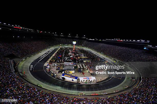 General race action during the Irwin Tools Night Race at the Bristol Motor Speedway.
