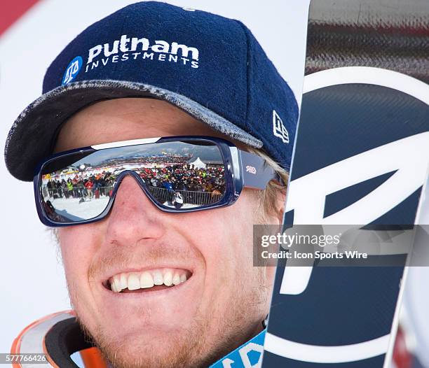 March 12, 2010: Ted Ligety USA during the medal award ceremony at the Audi FIS Alpine Skiing World Cup Finals the finale to the 2009-2010 season.