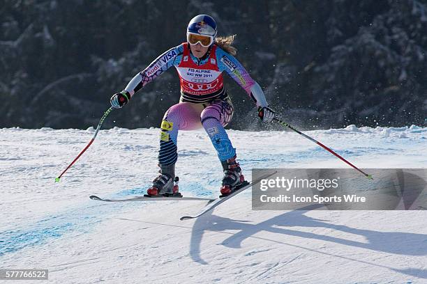 March 12, 2010: Lindsey Vonn in action during the womens Super G race at the Audi FIS Alpine Skiing World Cup Finals the finale to the 2009-2010...