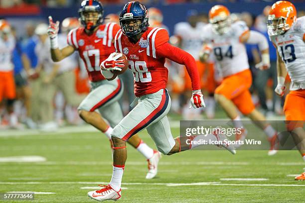 Mississippi Rebels wide receiver Cody Core rushes in for a touchdown after the reception in the Ole Miss Rebels 35-13 victory over the Boise State...