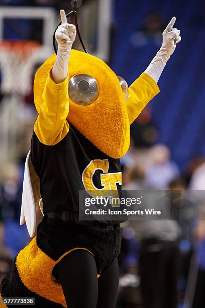 Georgia Tech Yellow Jackets mascot Buzz during the ACC 2014 basketball tournament game between Georgia Tech Yellow Jackets and Boston College Eagles...