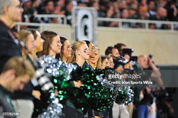 Michigan State Spartans dance team during the game on Friday evening, Spartan Stadium, East Lansing, Michigan.