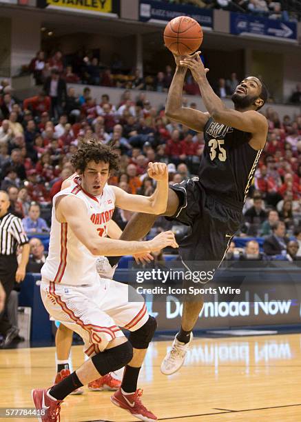 Rapheal Davis of the Purdue Boilermakers going for a lay up during the game between the Purdue Boilermakers and the Ohio State Buckeyes at the...