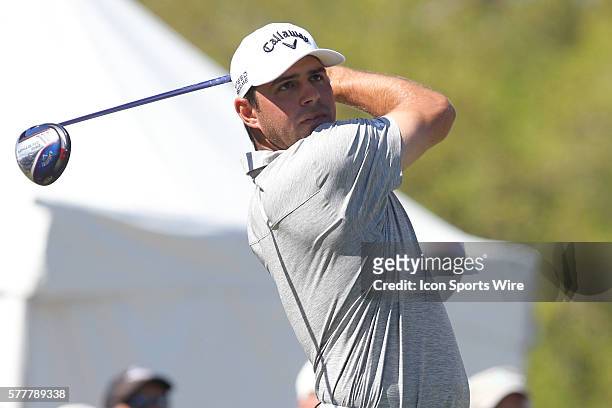 Gary Woodland tees off the tenth tee during the second round of the Valspar Championship at Innisbrook Resort - Copperhead in Palm Harbor, Florida.