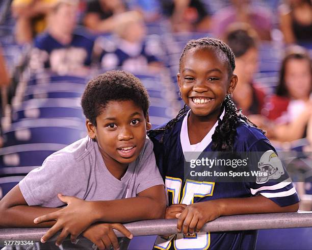 San Diego, Ca; USA: Fans during the NFL Pre-Season game between the Arizona Cardinals and the San Diego Chargers at Qualcomm Stadium.