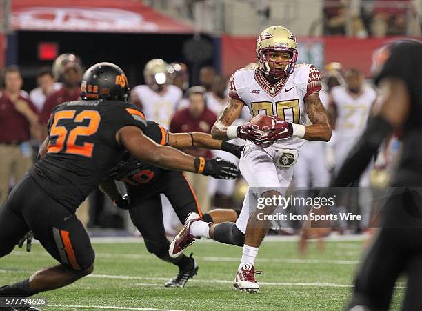 August 2014 - Florida State Seminoles wide receiver Rashad Greene runs after a catch during the Advocare Cowboys Classic college football game...