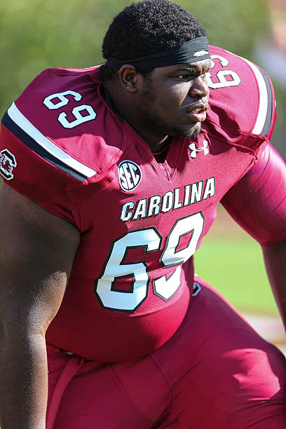 South Carolina Gamecocks offensive tackle D.J. Park during action between Texas A & M and South Carolina at Williams-Brice Stadium, Columbia, South...