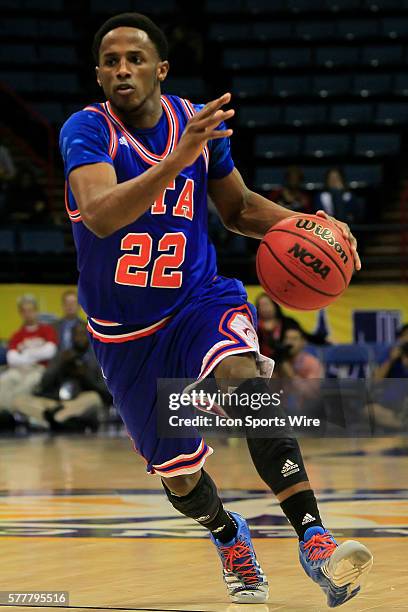 Texas-Arlington Mavericks guard Lonnie McClanahan during the ULL v UT Arlington Men's Semifinal basketball game at UNO Lakefront Arena, New Orleans,...