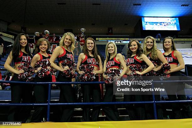 The Arkansas State Dance team before the start of the Georgia State v Arkansas State Men's Semifinal basketball game at UNO Lakefront Arena, New...