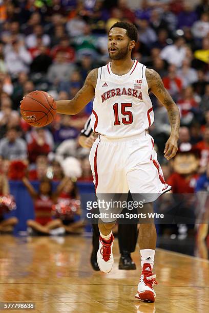 Nebraska guard Ray Gallegos during the basketball game between the Nebraska Cornhuskers vs Ohio State Buckeyes at Bankers Life Fieldhouse...