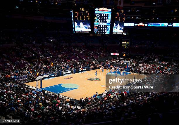 General view of New York Liberty and Chicago Sky tipoff the 2010 WNBA season at Madison Square Garden in New York City with New York Liberty winning...