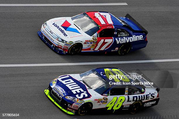 Jimmie Johnson Hendrick Motorsports Chevrolet Impala SS and Matt Kenseth Roush Fenway Racing Ford Fusion started on the front row for the 41st Annual...