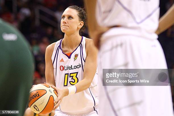 Phoenix Mercury player Penny Taylor during WNBA action between the Seattle Storm and the Phoenix Mercury at U.S. Airways Center in Phoenix Arizona....