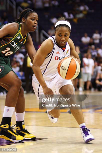 Phoenix Mercury player Temeka Johnson during WNBA action between the Seattle Storm and the Phoenix Mercury at U.S. Airways Center in Phoenix Arizona....