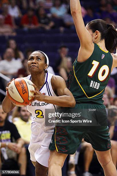 Phoenix Mercury player Temeka Johnson during WNBA action between the Seattle Storm and the Phoenix Mercury at U.S. Airways Center in Phoenix Arizona....