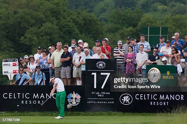 June 2010: Luke Donald in action on day three of the Celtic Manor Wales Open 2010, in the Celtic Manor Resort and Golf Club, part of the Race to...