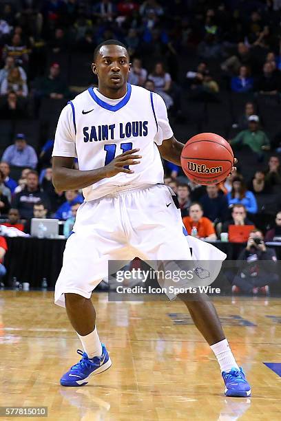 Saint Louis Billikens guard Mike McCall Jr. During the second half of the game between the Saint Louis Billikens and the St. Bonaventure Bonnies...