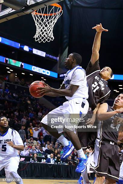 Saint Louis Billikens guard Mike McCall Jr. During the second half of the game between the Saint Louis Billikens and the St. Bonaventure Bonnies...