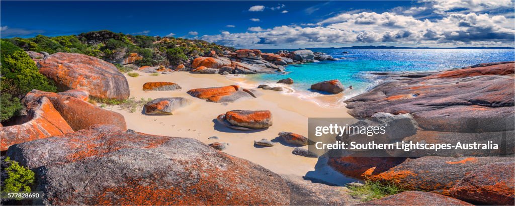 All-ports beach on the Western coastline of Flinders Island, Bass Strait, Tasmania.